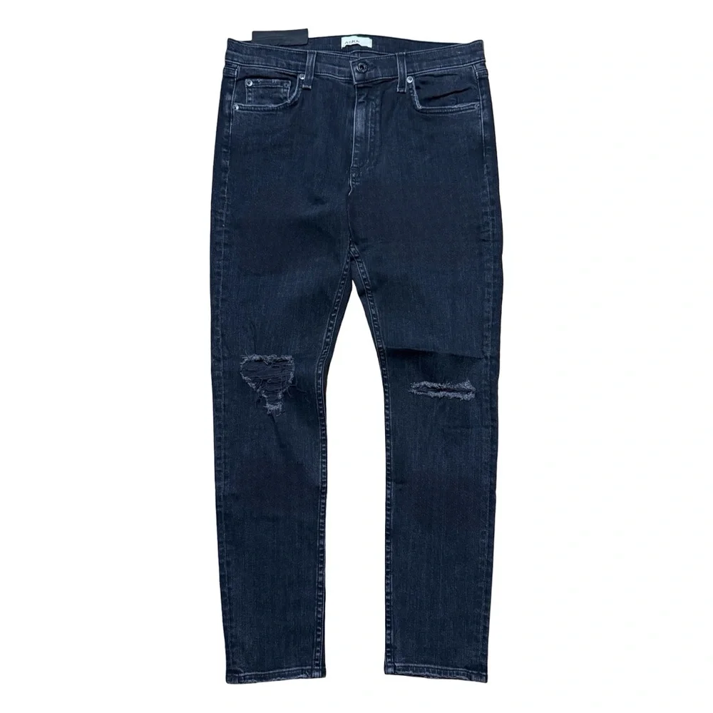 Women’s Brand New ASKK NY Skinny Jax Black Denim Distressed Jeans Size 30